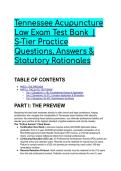 Tennessee Acupuncture Law Exam Test Bank &lpar;2026&sol;2027&rpar; &vert; S-Tier Practice Questions&comma; Answers & Statutory Rationales