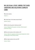 BIO 202 EXAM 3 STUDY VERIFIED TEST PAPER&NewLine;QUESTIONS AND SOLUTIONS COMPLETE&NewLine;GUIDE&NewLine;