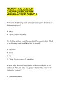 PROPERTY AND CASUALTY&NewLine;GA EXAM QUESTIONS WITH&NewLine;VERIFIED ANSWERS GRADED A