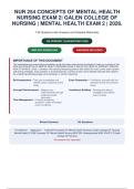 NUR 254 Concepts of Mental Health Nursing Exam 2 &vert; Questions & Answers with Rationales &vert; Galen College of Nursing &vert; Mental Health Exam 2 &vert; 2026