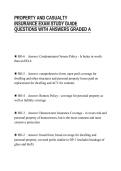 PROPERTY AND CASUALTY&NewLine;INSURANCE EXAM STUDY GUIDE&NewLine;QUESTIONS WITH ANSWERS GRADED A
