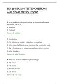BIO 264 EXAM 4 TESTED QUESTIONS&NewLine;AND COMPLETE SOLUTIONS&NewLine;
