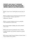 PROPERTY AND CASUALTY INSURANCE&NewLine;EXAMINATION TEST DETAILED QUESTIONS&NewLine;VERIFIED COMPLETE SOLUTIONS GRADED A
