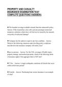 PROPERTY AND CASUALTY&NewLine;INSURANCE EXAMINATION TEST&NewLine;COMPLETE QUESTIONS ANSWERS