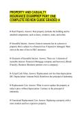 PROPERTY AND CASUALTY&NewLine;INSURANCE EXAMPREP PART ONE&NewLine;COMPLETE REVIEW GUIDE GRADED A