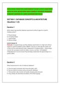 WGU D426 Objective Assessment Exam 2026&sol;2027 &vert; Actual Questions with Correct Verified Answers &vert; Already Graded A&plus; &vert; Database Concepts & Architecture
