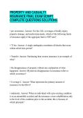 PROPERTY AND CASUALTY&NewLine;INSURANCE FINAL EXAM SCRIPT&NewLine;COMPLETE QUESTIONS SOLUTIONS