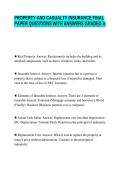PROPERTY AND CASUALTY INSURANCE FINAL&NewLine;PAPER QUESTIONS WITH ANSWERS GRADED A