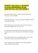 PROPERTY AND CASUALTY INSURANCE&NewLine;GA EXAM COMPREHENSIVE REVIEW&NewLine;GUIDE WITH FULL SOLUTION GRADED A