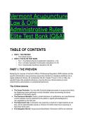 2026&sol;2027 Vermont Acupuncture Law & OPR Administrative Rules Elite Test Bank &lpar;Q&A&rpar;