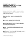PROPERTY AND CASUALTY&NewLine;INSURANCE LICENSE TEST QUESTIONS&NewLine;WITH DETAILED SOLUTIONS