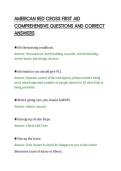 AMERICAN RED CROSS FIRST AID COMPLETE&NewLine;STUDY GUIDE WITH SOLVED QUESTIONS