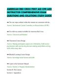 AMERICAN RED CROSS FIRST AID CPR AED&NewLine;INSTRUCTOR ACTUAL TEST PAPER&NewLine;QUESTIONS AND ANSWERS VERIFIED&NewLine;REVIEW