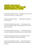 PROPERTY AND CASUALTY&NewLine;INSURANCE STUDY GUIDE PART ONE&NewLine;REVISED EDITION FULLY SOLVED
