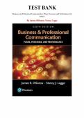 Test Bank for Business and Professional Communication&colon; Plans&comma; Processes&comma; and Performance&comma; 6th edition by James DiSanza&comma; Nancy Legge&comma; Chapter 1-13 &vert; All Chapters