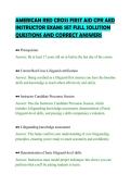 AMERICAN RED CROSS FIRST AID CPR AED INSTRUCTOR EXAMS SET FULL SOLUTION