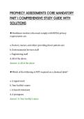 PROPHECY ASSESSMENTS CORE MANDATORY&NewLine;PART I COMPREHENSIVE STUDY GUIDE WITH&NewLine;SOLUTIONS