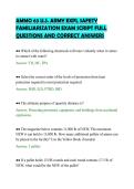 AMMO 63 U&period;S&period; ARMY EXPL SAFETY&NewLine;FAMILIARIZATION EXAM SCRIPT FULL&NewLine;QUESTIONS AND CORRECT ANSWERS