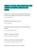 AMMO 112 ACTUAL EXAM QUESTIONS AND&NewLine;CORRECT ANSWERS COMPLETE TEST&NewLine;PAPER