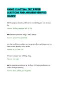AMMO 112 ACTUAL TEST PAPER&NewLine;QUESTIONS AND ANSWERS VERIFIED&NewLine;REVIEW