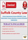 Suffolk County Law &ndash; Home Improvement License 2026&sol;2027 &vert; Exam Study Guide&comma; Practice Questions&comma; Answers & Detailed Explanations