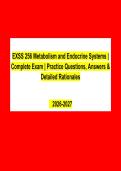 EXSS 256 Metabolism & Endocrine Systems &vert; Practice Questions&comma; Answers & Detailed Rationales PDF &vert; Complete Exam Review
