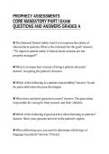PROPHECY ASSESSMENTS&NewLine;CORE MANDATORY PART I EXAM&NewLine;QUESTIONS AND ANSWERS GRADED A