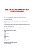 FINA 338 - EXAM 1 QUESTIONS WITH CORRECT ANSWERS