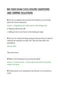 BIO 1050 EXAM 1 ECU SOLVED QUESTIONS&NewLine;AND VERIFIED SOLUTIONS&NewLine;