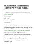 BIO 1050 EXAM 2 ECU COMPREHENSIVE&NewLine;QUESTIONS AND ANSWERS GRADED A&plus;