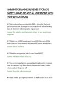 AMMUNITION AND EXPLOSIVES STORAGE&NewLine;SAFETY AMMO 112 ACTUAL QUESTIONS WITH&NewLine;VERIFIED SOLUTIONS