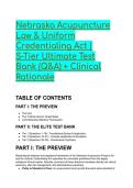 2026&sol;2027 Nebraska Acupuncture Law & Uniform Credentialing Act &vert; S-Tier Ultimate Test Bank &lpar;Q&A&rpar; &plus; Clinical Rationale