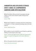 AMMUNITION AND EXPLOSIVES STORAGE&NewLine;SAFETY AMMO 112 COMPREHENSIVE&NewLine;QUESTION GUIDE WITH SOLUTIONS
