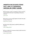 AMMUNITION AND EXPLOSIVES STORAGE&NewLine;SAFETY AMMO 112 COMPREHENSIVE&NewLine;QUESTIONS AND CORRECT ANSWERS