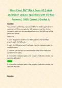 West Coast EMT Block Exam &num;2 &lpar;Latest 2026&sol;2027 Update&rpar; Questions with Verified Answers &vert; 100&percnt; Correct &vert; Graded A&period;