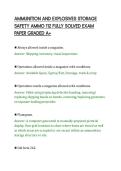 AMMUNITION AND EXPLOSIVES STORAGE&NewLine;SAFETY AMMO 112 FULLY SOLVED EXAM&NewLine;PAPER GRADED A&plus;