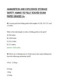 AMMUNITION AND EXPLOSIVES STORAGE&NewLine;SAFETY AMMO 112 FULLY SOLVED EXAM&NewLine;PAPER GRADED A&plus;
