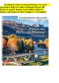Test Bank for Focus on Personal Finance&colon; An Active Approach to Help You Achieve Financial Literacy&comma; 8th Edition by Kapoor&comma; Dlabay&comma; Hughes & Hart &vert; Chapters 1&ndash;14&NewLine;&NewLine;