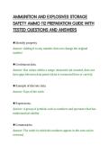 AMMUNITION AND EXPLOSIVES STORAGE&NewLine;SAFETY AMMO 112 PREPARATION GUIDE WITH&NewLine;TESTED QUESTIONS AND ANSWERS&NewLine;