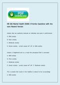 NR 326 Mental Health Exam 2 Practice Questions & Answers 2026 &vert; Nursing Review
