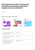 NAB Comprehensive Guide to Nursing Home&NewLine;Certification and Operations Verified Exam&NewLine;Questions and Answers 2026&sol;2027
