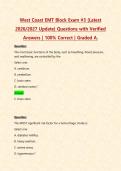 West Coast EMT Block Exam &num;3 &lpar;Latest 2026&sol;2027 Update&rpar; Questions with Verified Answers &vert; 100&percnt; Correct &vert; Graded A&period; 