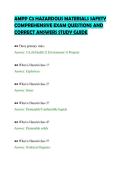 AMPP C3 HAZARDOUS MATERIALS SAFETY&NewLine;COMPLETE EXAMINATION TEST&NewLine;QUESTIONS WITH VERIFIED SOLUTIONS