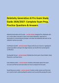&NewLine;Relativity Generative AI Pro Exam Study Guide 2026&sol;2027&colon; Complete Exam Prep&comma; Practice Questions & Answers &NewLine;
