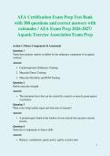 AEA Certification Exam Prep Test Bank with 300 questions and correct answers with rationales &sol; AEA Exam Prep 2026-2027&sol; Aquatic Exercise Association Exam Prep