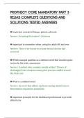 PROPHECY CORE MANDATORY PART 3&NewLine;RELIAS COMPLETE QUESTIONS AND&NewLine;SOLUTIONS TESTED ANSWERS