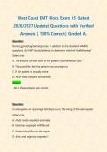 West Coast EMT Block Exam &num;5 &lpar;Latest 2026&sol;2027 Update&rpar; Questions with Verified Answers &vert; 100&percnt; Correct &vert; Graded A&period;