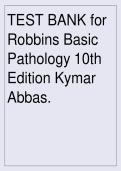 Robbins Basic Pathology 10th Edition Kymar Abbas Test Bank
