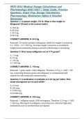 WGU D441 Medical Dosage Calculations and Pharmacology 2026&sol;2027 &vert; Study Guide&comma; Practice Questions&comma; Exam Prep&comma; Dosage Calculations&comma; Pharmacology&comma; Medication Safety & Detailed Rationales