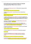NUR 2459 Final Exam Mental & Behavioral Health Nursing Questions With Correct Answers 